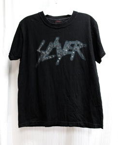 Slayer - Raised Texture w/ Metallic Highlighting, 2 Sided Black T-Shirt - Size S