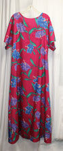 Load image into Gallery viewer, Hilo Hattie - Magenta Tropical Print Tie Waist MuuMuu Dress - Size L