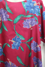 Load image into Gallery viewer, Hilo Hattie - Magenta Tropical Print Tie Waist MuuMuu Dress - Size L