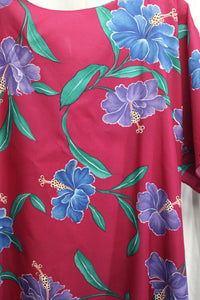 Hilo Hattie - Magenta Tropical Print Tie Waist MuuMuu Dress - Size L