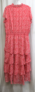 Sam and Jess - Red & white Floral Ruffle Tiered Maxi Dress - Size XL