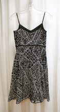 Load image into Gallery viewer, Banana Republic - Soft Black Embroidered Geometric Eyelet Fit &amp; Flare Dress - Size 2 PETITE