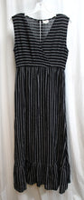 Load image into Gallery viewer, World Market - Black &amp; White Stripe - Sleeveless Cross Bodice Maxi Dress - Size L/XL