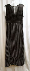 World Market - Black & White Stripe - Sleeveless Cross Bodice Maxi Dress - Size L/XL