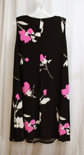 Load image into Gallery viewer, Lauren Ralph Lauren - Black with White &amp; Pink Graphic Floral A-Line Trapeze Dress - Size 14w
