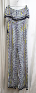ASTR the Label - Strapless Ruffle Bodice, Side Tassel Drawstrings, Wide Leg Jumpsuit - Size S (w/ Tag)