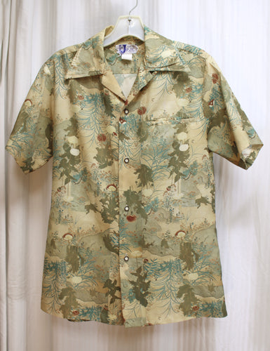 Vintage RJC - Unique Botanical/Forest Print Hawaiian Shirt - Size S