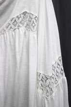 Load image into Gallery viewer, American Rag - White 3/4th Sleeve, Insert Lace Peasant Top - Size L