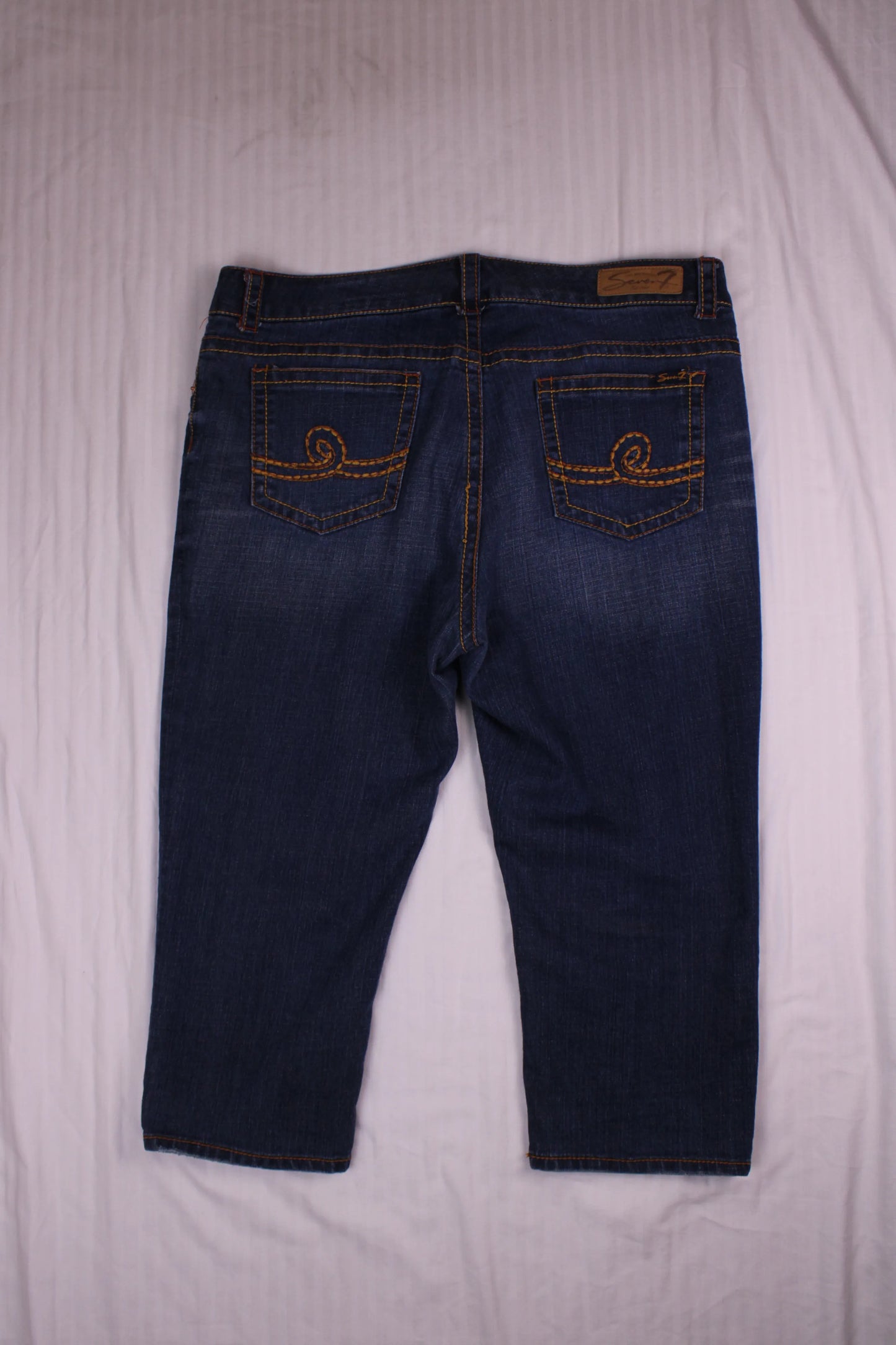 Seven7 -  Luxe Embroidered Denim Capris - Size 18