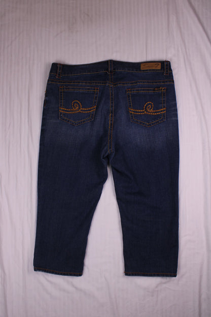 Seven7 -  Luxe Embroidered Denim Capris - Size 18