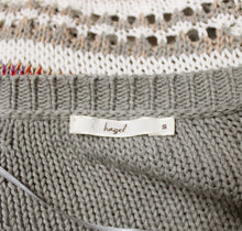 Load image into Gallery viewer, Hazel (Anthropologie) - Cropped Short Sleeve Partial Open Weave A-Line Boat Neck Pullover Sweater - Size S