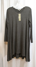 Load image into Gallery viewer, Joan Vass - Gray Heathered Light Weight long Sleeve T-Shirt Trapeze Dress - Size M (w/ TAGS)