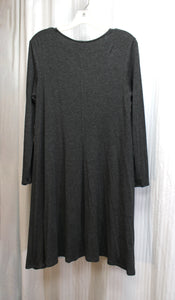 Joan Vass - Gray Heathered Light Weight long Sleeve T-Shirt Trapeze Dress - Size M (w/ TAGS)