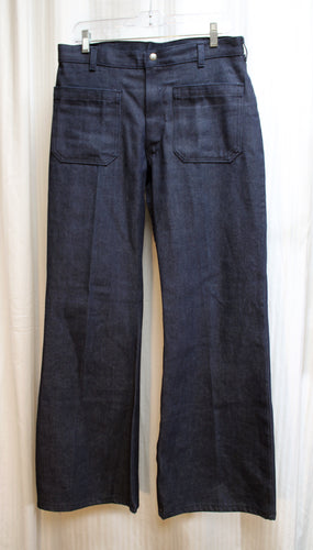 Men's Vintage 70's - Seafarer Dungaree - Wide Leg Flare Jeans - See Measurements 32