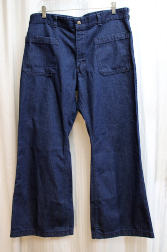 Men's Vintage 70's - Seafarer Dungaree - Wide Leg Flare Jeans - See Measurements 36