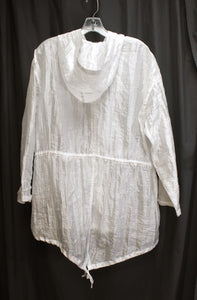 Democracy Weekend - Semi Sheer, Silky Hooded Windbreaker Style Jacket - Size M