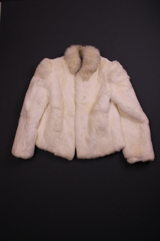 White Rabbit Fur Coat - Size M