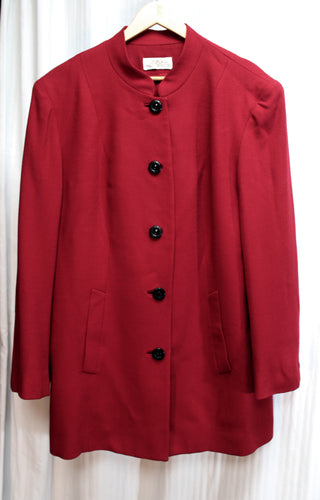 Vintage 80's - Lilli Ann - Red Wool Coat - See Measurements 19