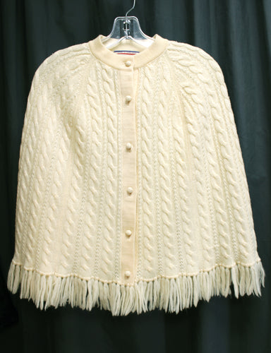Vintage 60's/70's - The Emporium (Dept Store)- Vanilla Sweater Poncho - Size M