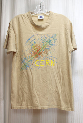 Vintage - Starworld - Cern (Hadron Collider) Tan Graphic T-Shirt - Size M