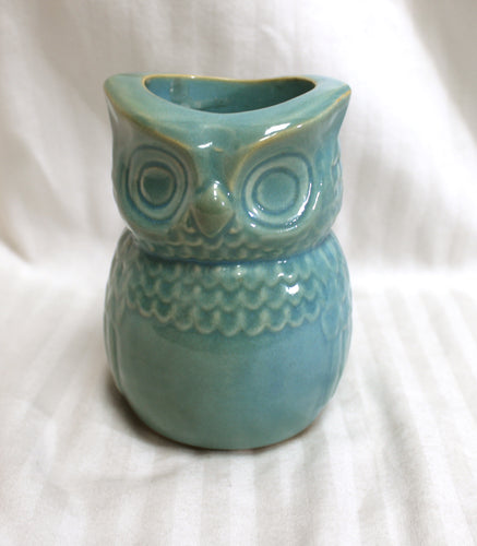 Blue Ceramic Owl Tealight/Votive Candle Holder- 4.75