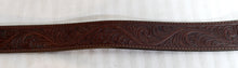 Load image into Gallery viewer, Vintage - Award Design Medals Brass Floral &amp; Filagree Bull Roping Buckle w/ Silver Creem Brown Leather Belt - Waist 34.5&quot;-39&quot;