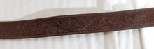 Load image into Gallery viewer, Vintage - Award Design Medals Brass Floral &amp; Filagree Bull Roping Buckle w/ Silver Creem Brown Leather Belt - Waist 34.5&quot;-39&quot;