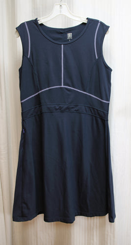 Title Nine - Navy w/ Periwinkle Contrast Stitching - Sleeveless Athletic Stretch Dress - Size L