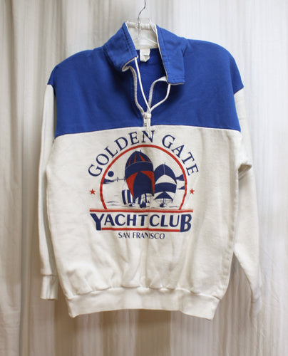 Vintage 80's/90's - Golden Gate Yacht Club, San Francisco - 1/2 Zip, Pullover Sweatshirt - Size M