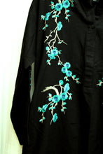 Load image into Gallery viewer, Ethnic by Outfitters - Black w/ Green &amp; Blue Embroidered Tunic Shirt - Size XS
