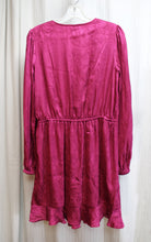 Load image into Gallery viewer, Michael, Michael Kors - &quot;Deep Fuchsia&quot; - Lightweight Reptile Satin Jacquard  Faux Wrap Dress - Size M (w/ Tags)