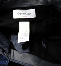 Load image into Gallery viewer, Men&#39;s -Calvin Klein - &quot;Jerome&quot; Lightweight, Blue &amp; Gray Plaid - Wool Blend SLIM Fit pants - Size 32  (w/ Tags)