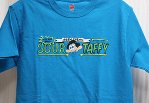 Abba-zaba's Blue Wild Berry Sour Taffy - Blue T Shirt - Size S