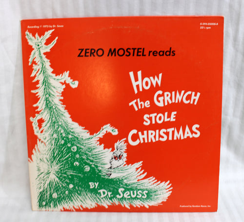Vintage 1975 - Zero Mostel reads How the Grinch Stole Christmas, By Dr. Seuss & Christmas Songs from Many Lands - Random House - Vinyl Record