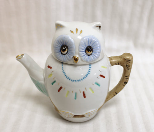 Vintage- Petite Ceramic Owl Teapot- 5
