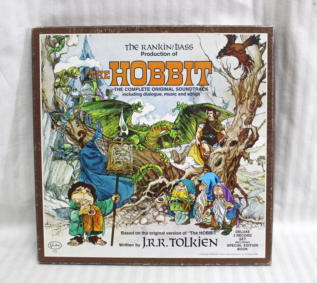 Vintage 1977 - Rankin / Bass, The Hobbit, The Complete Original Soundtrack- J.R.R Tolkien - Deluxe 2 Record Set w/ Special Edition Book & Poster (box set) - Vista
