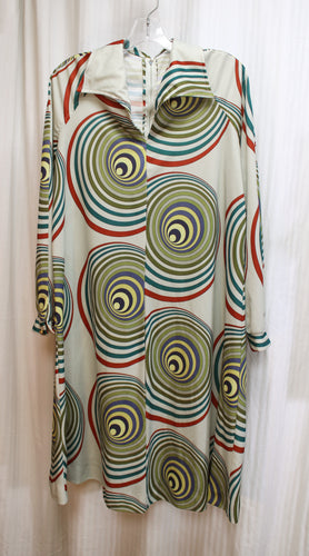Vintage 1970's - Abstract Circle Pattern A-Line Dress - See Measurements 23
