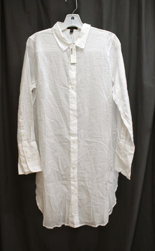 J. Crew - White Lightweight Long Sleeve Shirt Mini Dress - Size M (w/ Tags)