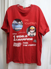 Load image into Gallery viewer, 2013 - John Force, The Nightmare 16time #1 World Champion Feel the Force, Red T-Shirt - Size XL