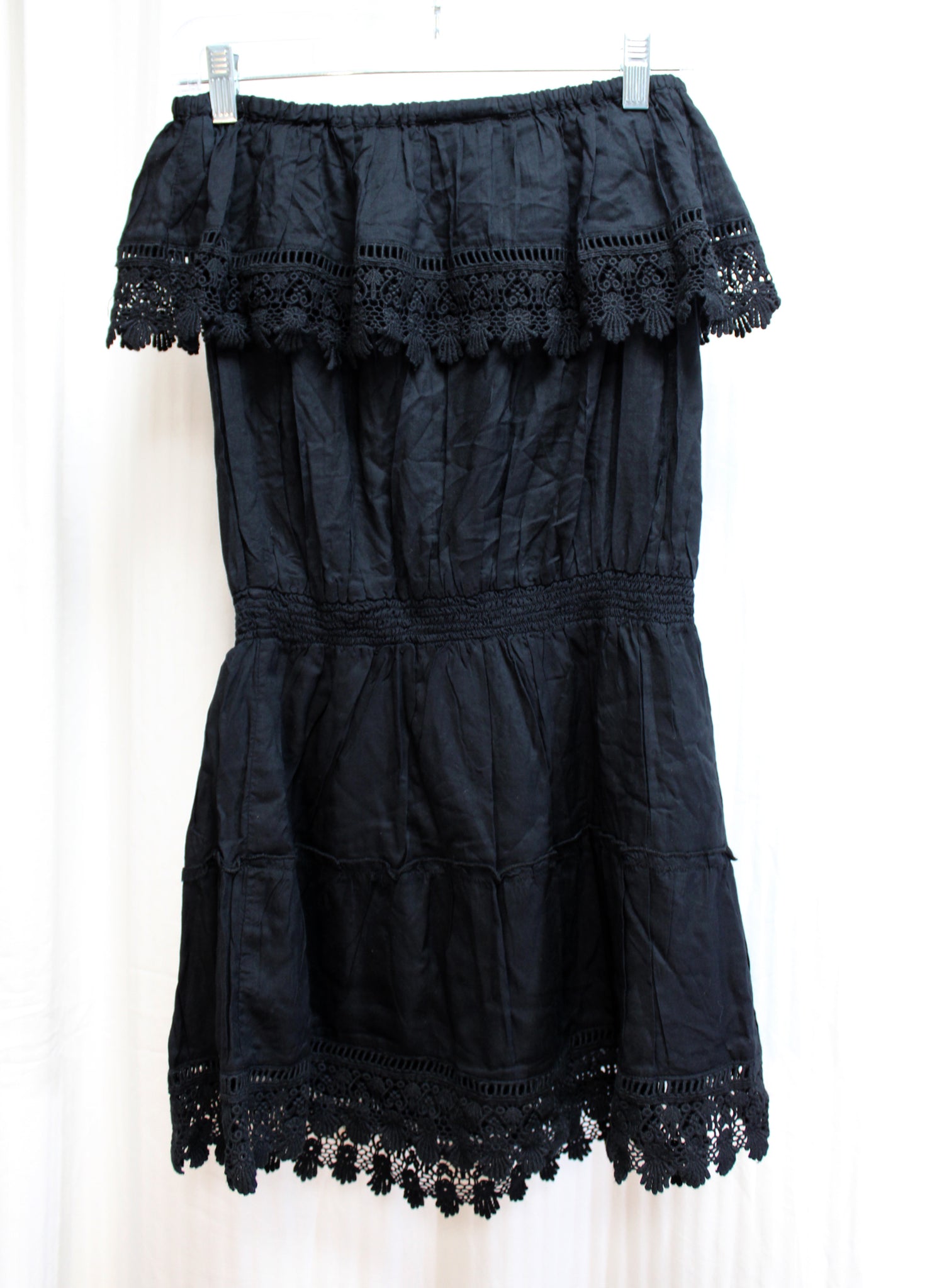 Melissa Odabash - Black Strapless Elastic Waist Mini Dress ? Cover Up ...