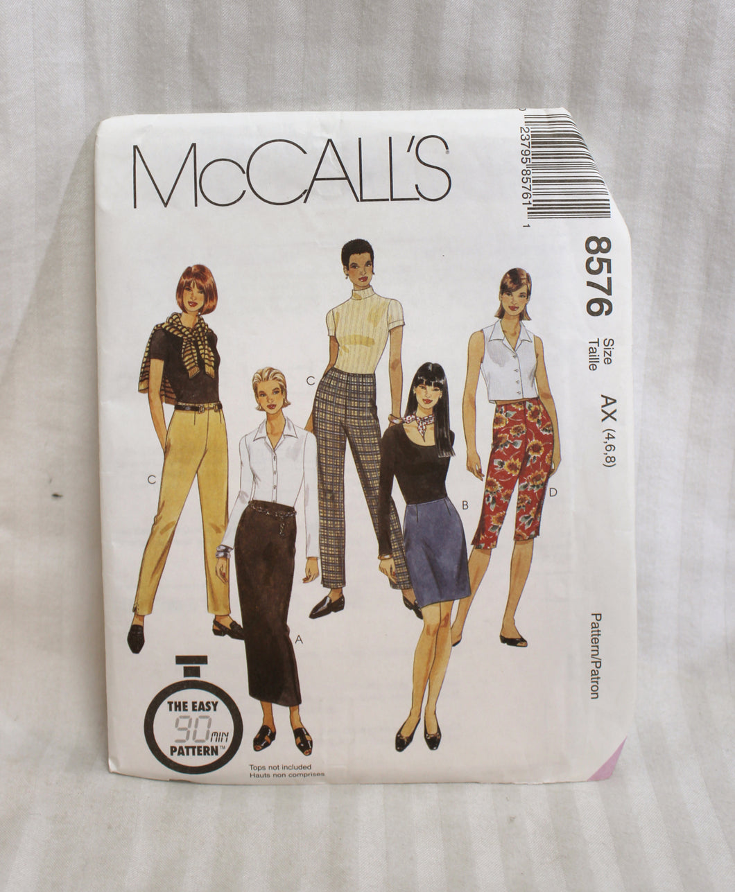 McCall's - 8576 Misses Pants and Skirt in Two Lengths - Size AX (4,6,8)