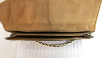Load image into Gallery viewer, Vintage- Black Crocodile Texture Clutch w/ Gold Toned Removable Chain Strap