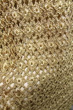 Load image into Gallery viewer, Diane Von Furstenberg - &quot;Adie&quot; Gold w/ Metallic Fleck Crocheted, Sleeveless Short Dress   - Size S