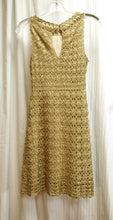 Load image into Gallery viewer, Diane Von Furstenberg - &quot;Adie&quot; Gold w/ Metallic Fleck Crocheted, Sleeveless Short Dress   - Size S