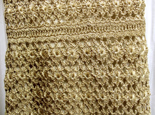 Load image into Gallery viewer, Diane Von Furstenberg - &quot;Adie&quot; Gold w/ Metallic Fleck Crocheted, Sleeveless Short Dress   - Size S