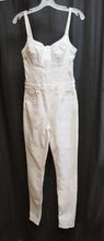 Load image into Gallery viewer, Guess- &quot;Vanna&quot; White Denim, Adjustable Spaghetti Strap Corset Top Stretch Jumpsuit - Size XS (w/ Tags)