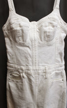 Load image into Gallery viewer, Guess- &quot;Vanna&quot; White Denim, Adjustable Spaghetti Strap Corset Top Stretch Jumpsuit - Size XS (w/ Tags)