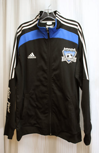 Men's Special Edition 2008 - San Jose Earthquakes Return To San Jose - w/ Shadow Embossing on Back, Track/Warm Up Zip Front Jacket  - Adidas - Size L