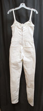 Load image into Gallery viewer, Guess- &quot;Vanna&quot; White Denim, Adjustable Spaghetti Strap Corset Top Stretch Jumpsuit - Size XS (w/ Tags)