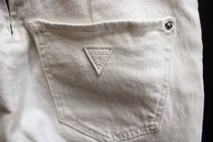Guess- "Vanna" White Denim, Adjustable Spaghetti Strap Corset Top Stretch Jumpsuit - Size XS (w/ Tags)